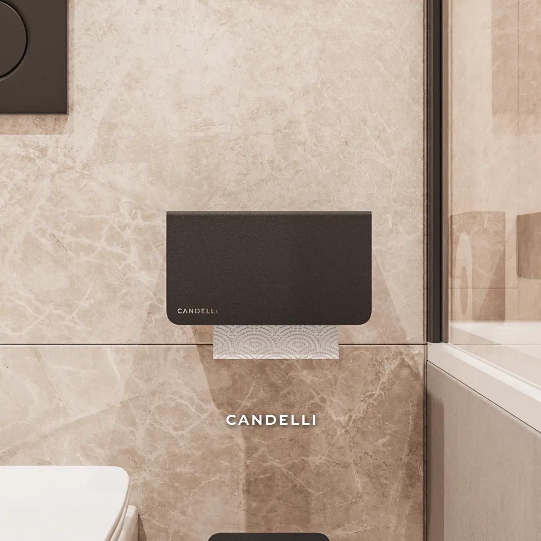 Классический держатель для туалетной бумаги Candelli 13 см из металла — фото 3