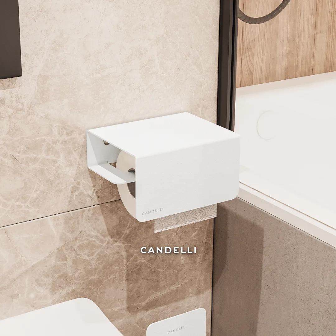 Классический держатель для туалетной бумаги Candelli 13 см из металла — фото 4