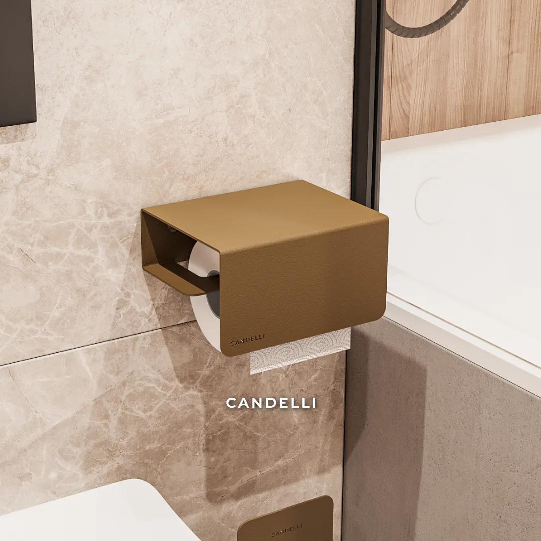Классический держатель для туалетной бумаги Candelli 13 см из металла — фото 10