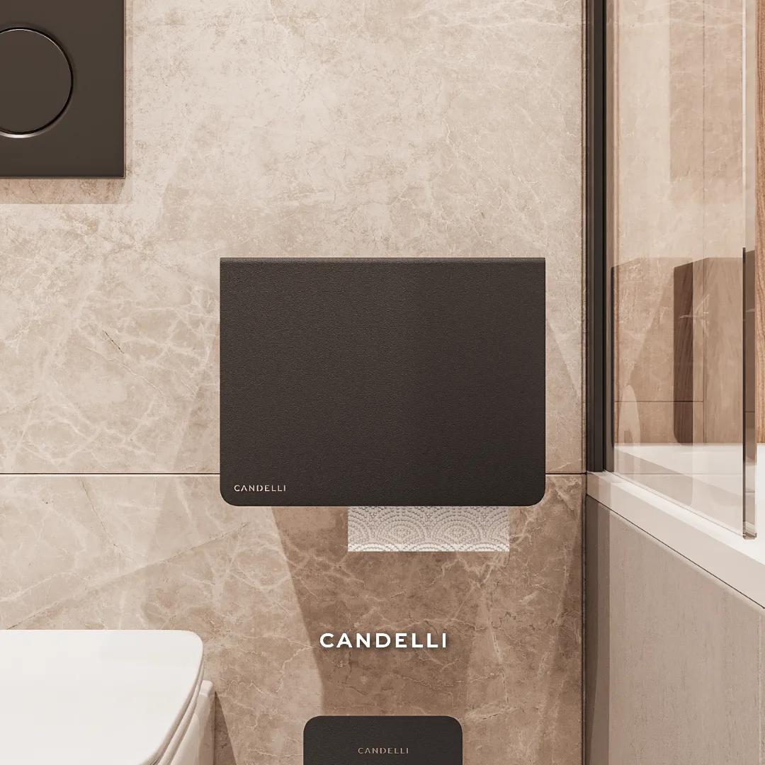 Вертикальный держатель Candelli 13 см со скрытым отсеком для влажных салфеток — фото 3