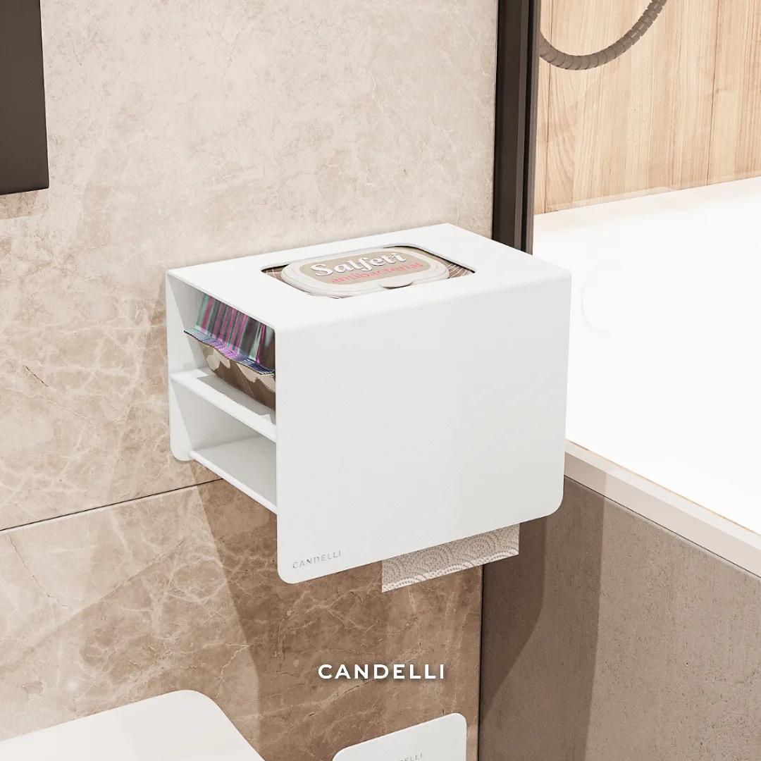 Вертикальный держатель Candelli 13 см со скрытым отсеком для влажных салфеток — фото 4