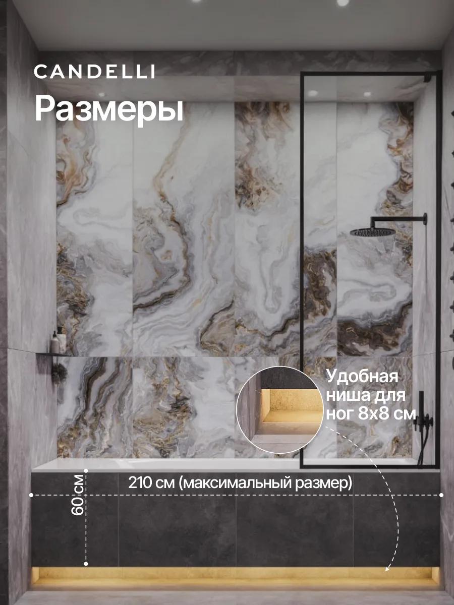 Металлический экран под ванну Candelli, изготовление под заказ, премиальное решение для скрытия коммуникаций в ванной комнате — фото 3