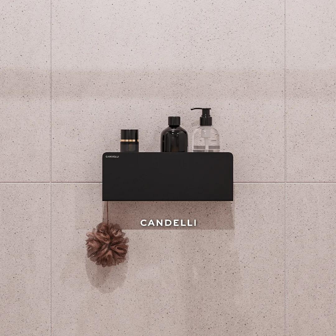 Полка CANDELLI 32 см из металла для ванной со скрытым креплением — фото 2