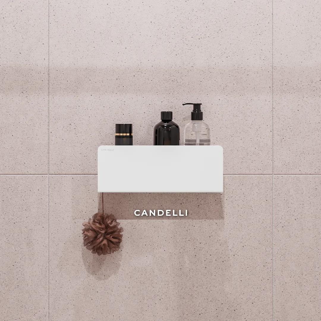 Полка CANDELLI 32 см из металла для ванной со скрытым креплением — фото 5