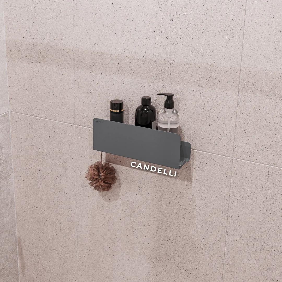 Полка CANDELLI 32 см из металла для ванной со скрытым креплением — фото 7