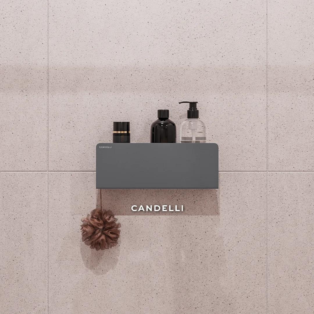 Полка CANDELLI 32 см из металла для ванной со скрытым креплением — фото 8