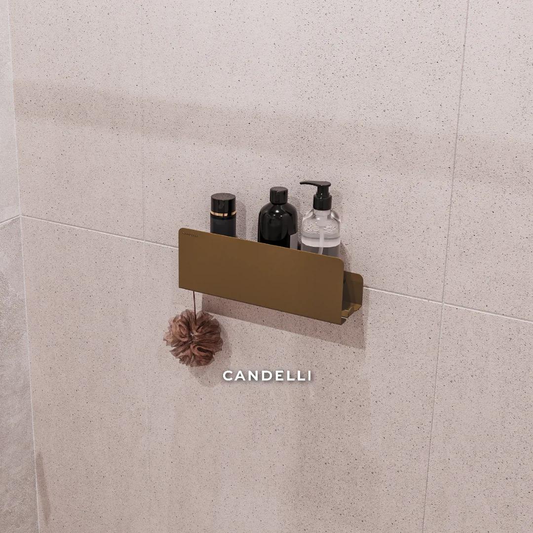 Полка CANDELLI 32 см из металла для ванной со скрытым креплением — фото 10