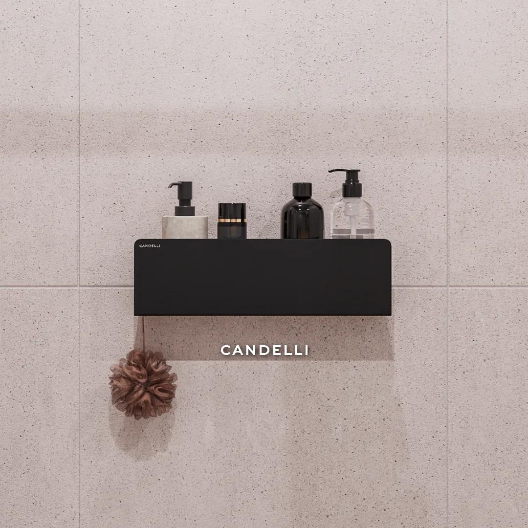 Металлическая полка CANDELLI 40 см скрытого хранения для ванной комнаты — фото 3
