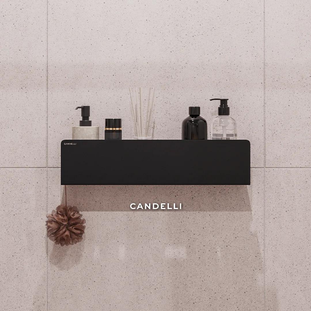 Полка CANDELLI 50 см из металла для ванной со скрытым креплением — фото 3