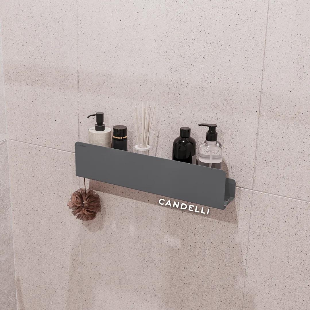 Полка CANDELLI 50 см из металла для ванной со скрытым креплением — фото 7