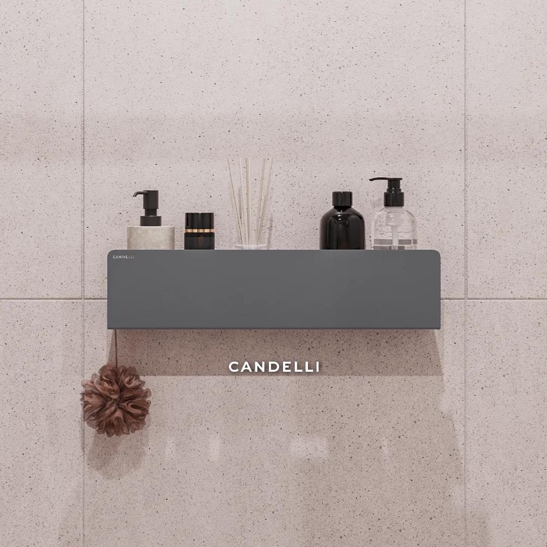 Полка CANDELLI 50 см из металла для ванной со скрытым креплением — фото 9