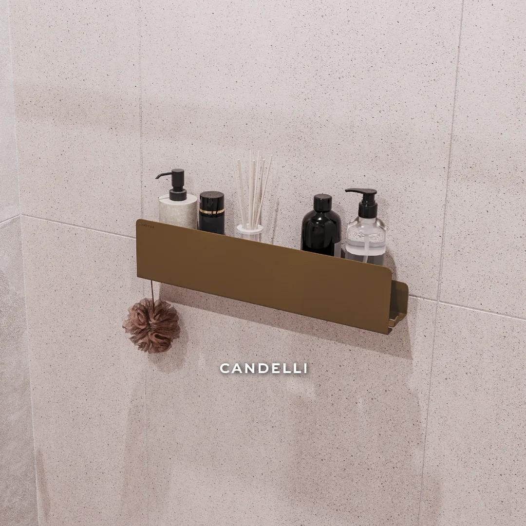 Полка CANDELLI 50 см из металла для ванной со скрытым креплением — фото 10