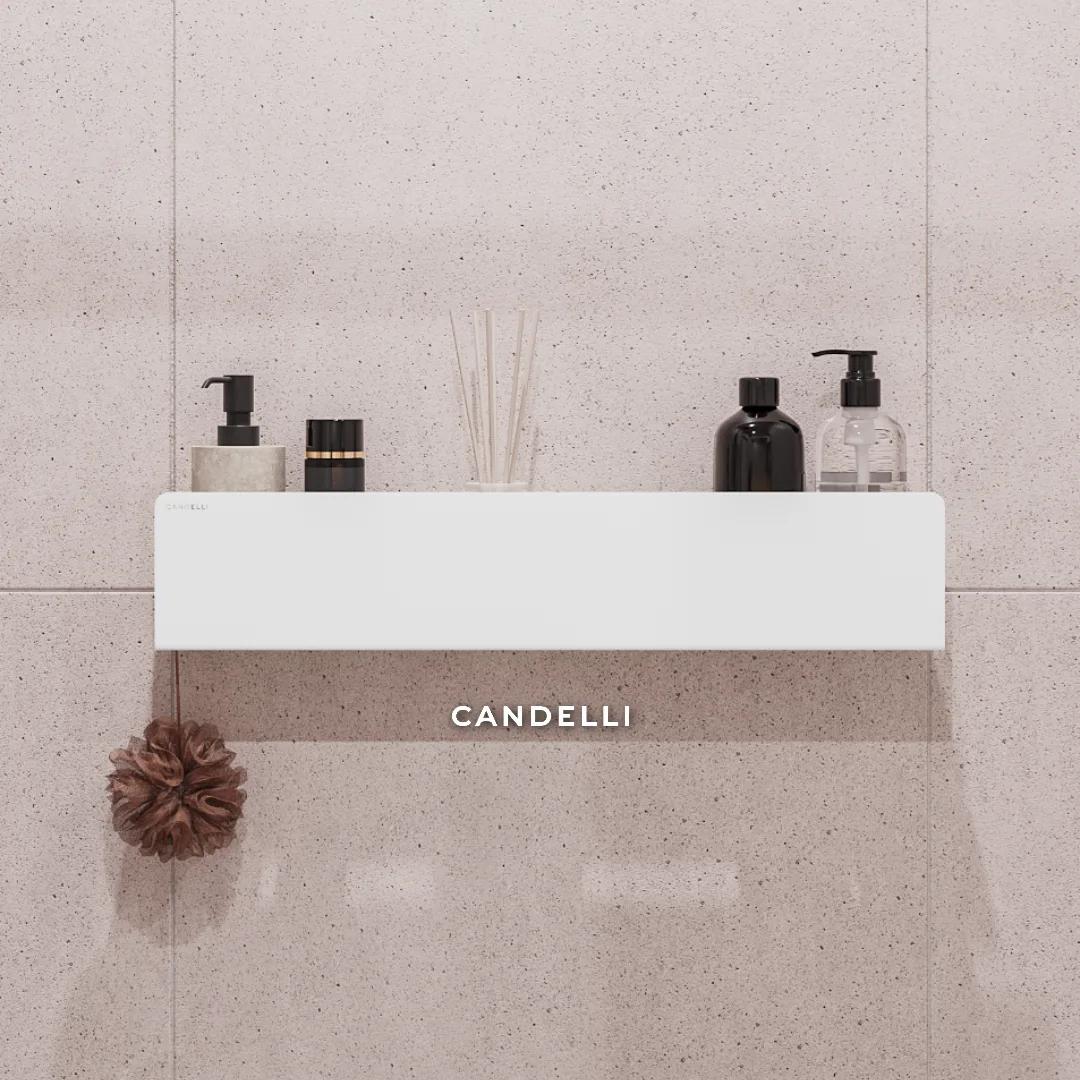 Металлическая полка CANDELLI 60 см скрытого хранения для ванной комнаты — фото 6