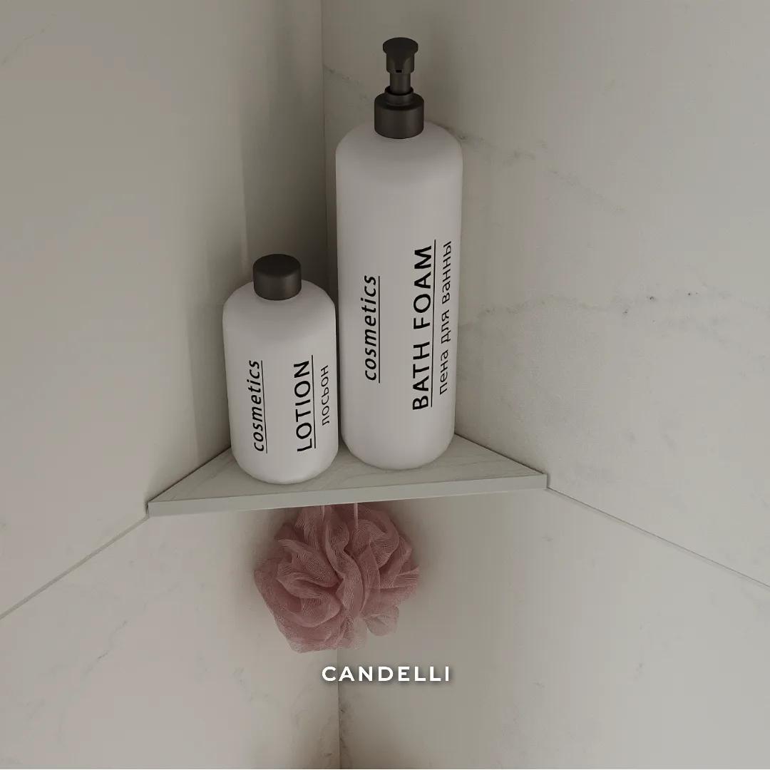 Угловая двухсторонняя металлическая полка CANDELLI 15 см для встраивания под керамогранит, отделки Черный Белый Серый Бронзовое золото — фото 5