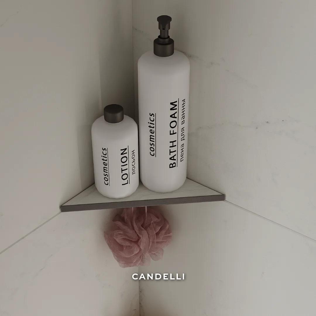 Угловая двухсторонняя металлическая полка CANDELLI 15 см для встраивания под керамогранит, отделки Черный Белый Серый Бронзовое золото — фото 9
