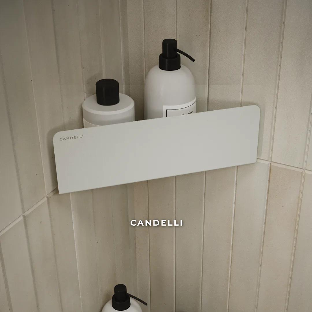Угловая скрытая металлическая полка CANDELLI 15 см, отделки Черный Белый Серый Бронзовое золото — фото 4