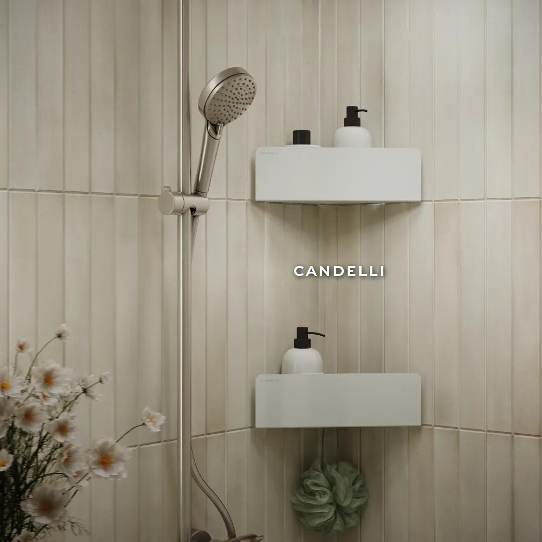 Угловая скрытая металлическая полка CANDELLI 15 см, отделки Черный Белый Серый Бронзовое золото — фото 6