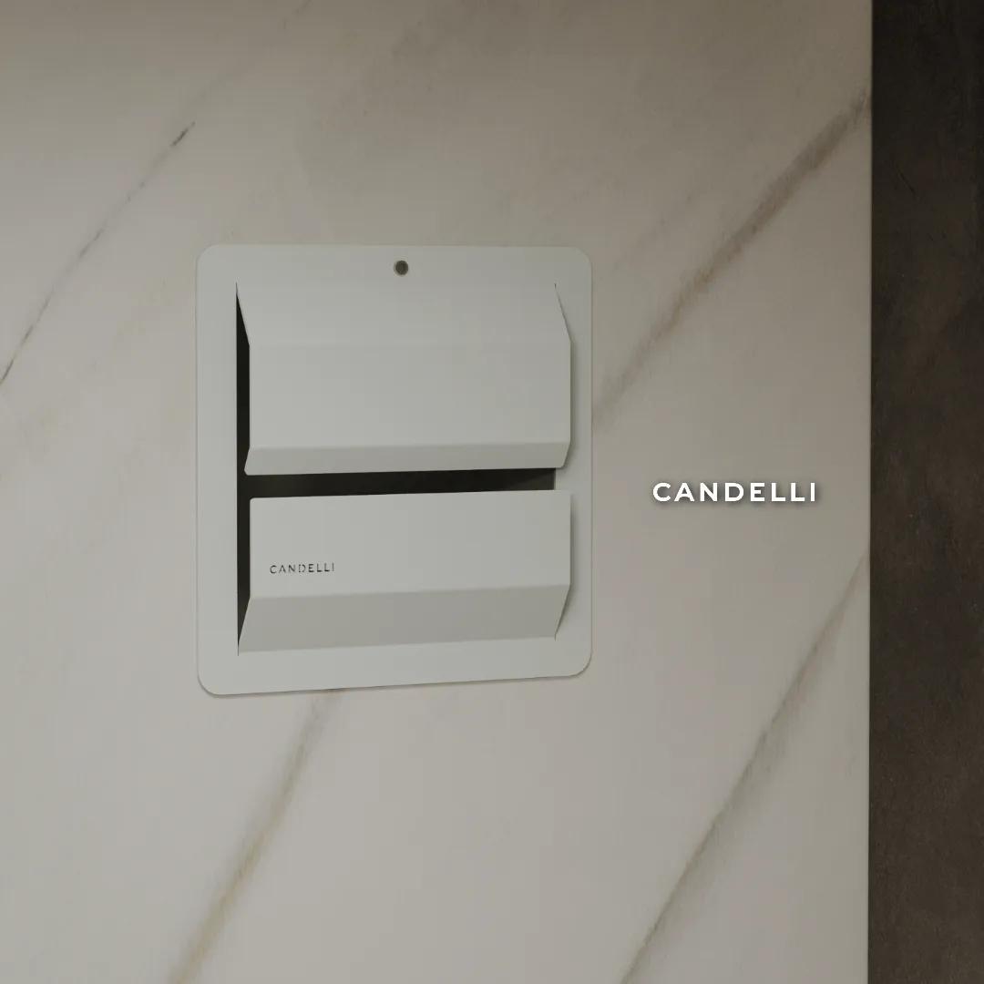 Скрытая металлическая вентиляционная решетка Candelli 1 см, врезной монтаж заподлицо со стеной, премиальная отделка — фото 4