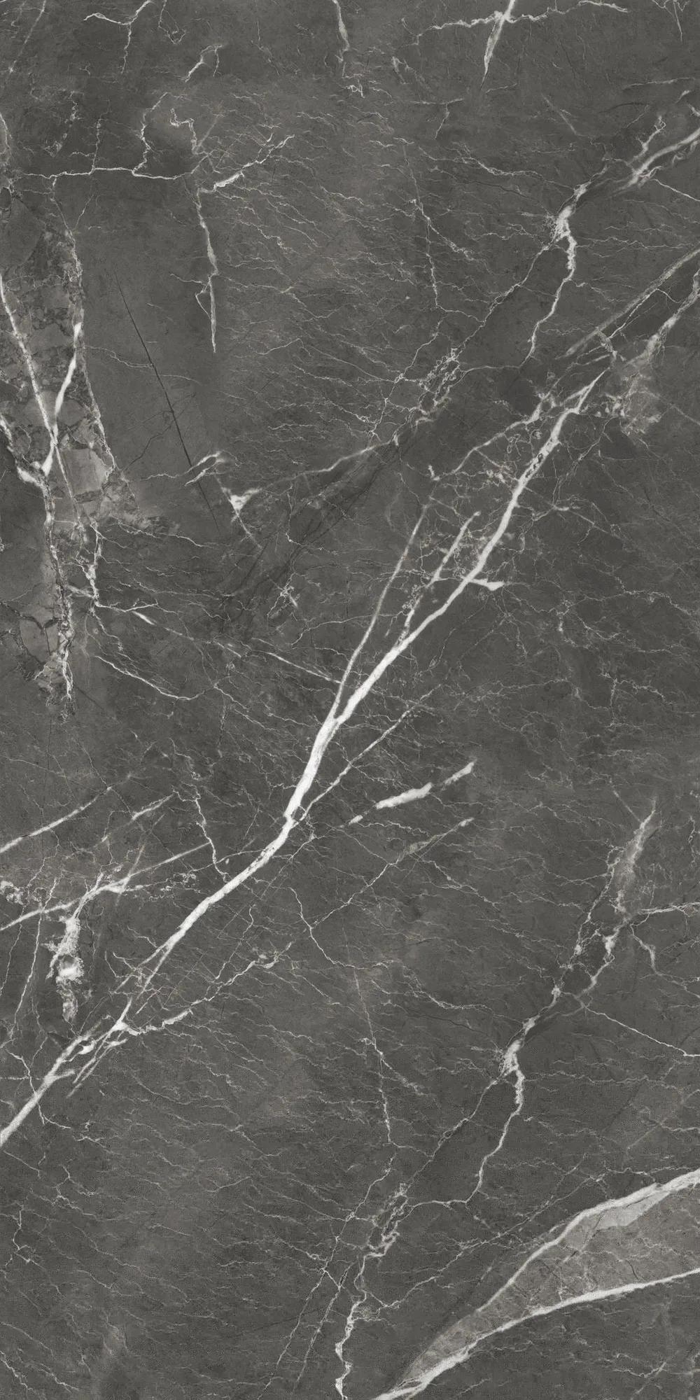 Темно-серый матовый керамогранит GlobalTile Oscar 1200x600 мм на полу минималистичной гостиной — фото 2