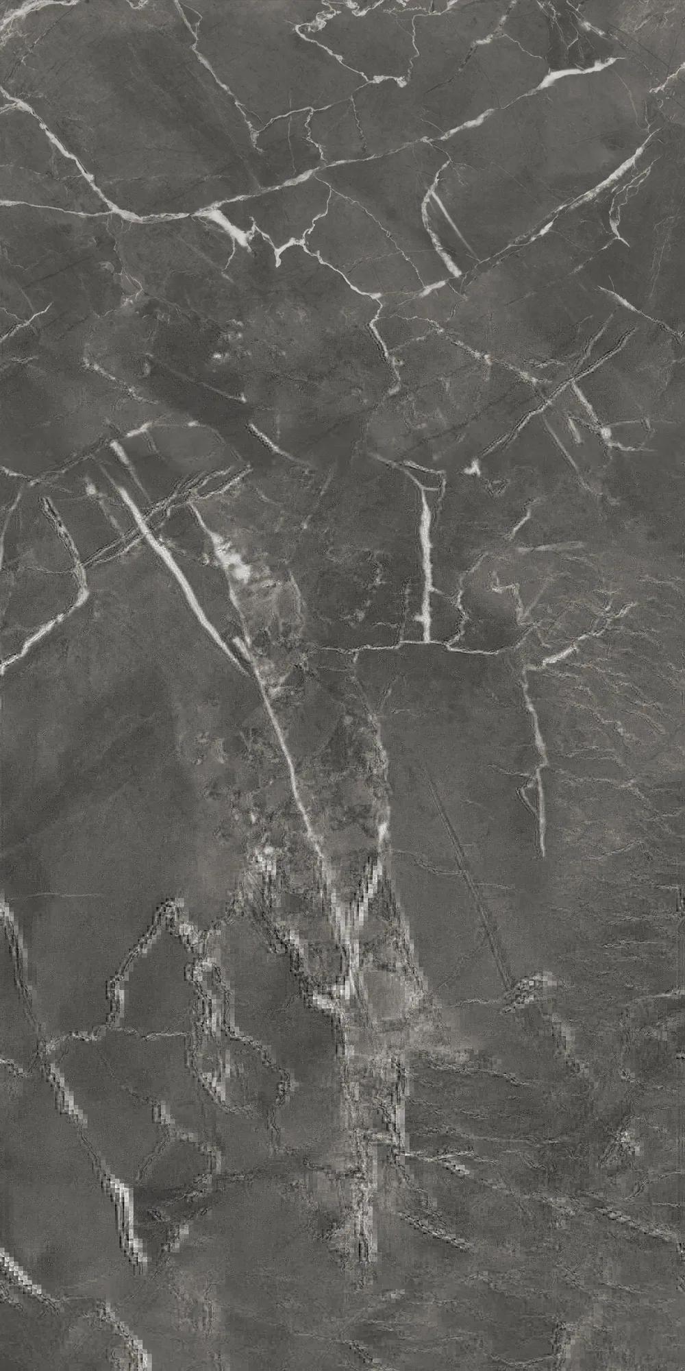 Темно-серый матовый керамогранит GlobalTile Oscar 1200x600 мм на полу минималистичной гостиной — фото 6
