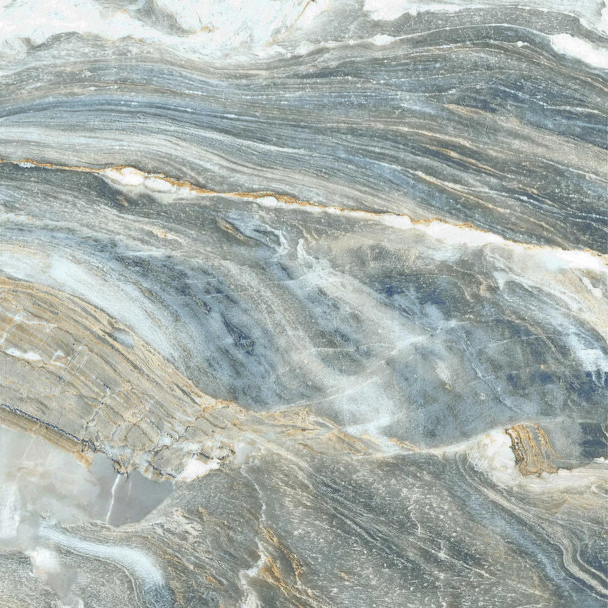 Голубой матовый керамогранит GlobalTile Bellagio 600x600 мм на полу средиземноморской ванной — фото 11