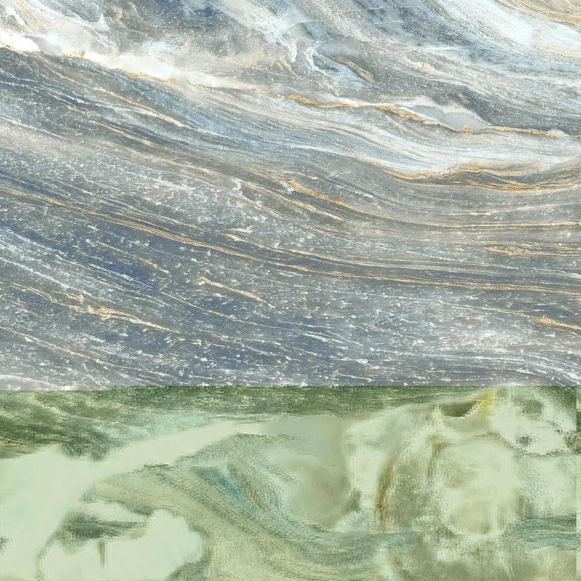 Голубой матовый керамогранит GlobalTile Bellagio 600x600 мм на полу средиземноморской ванной — фото 15