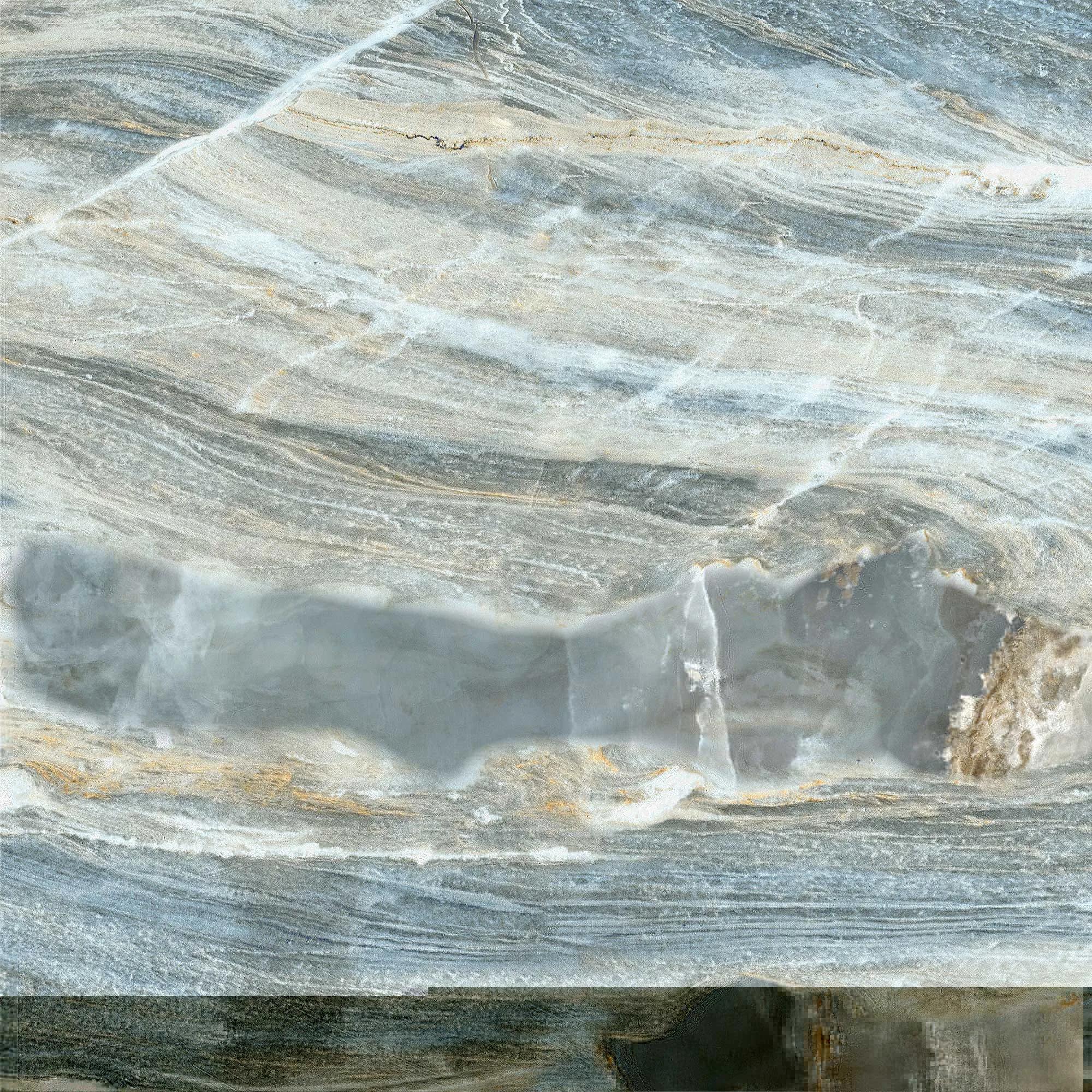 Голубой матовый керамогранит GlobalTile Bellagio 600x600 мм на полу средиземноморской ванной — фото 17