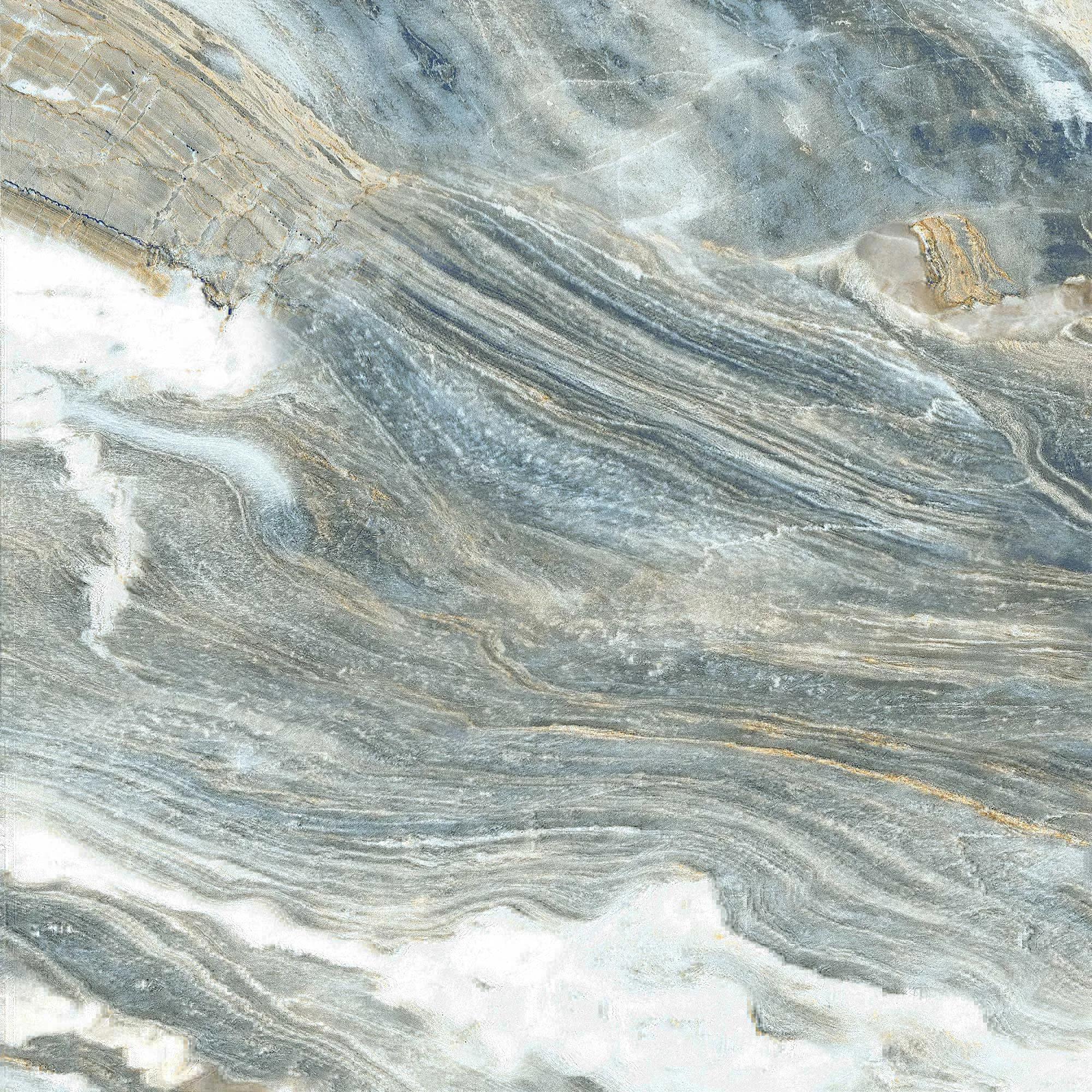 Голубой матовый керамогранит GlobalTile Bellagio 600x600 мм на полу средиземноморской ванной — фото 21