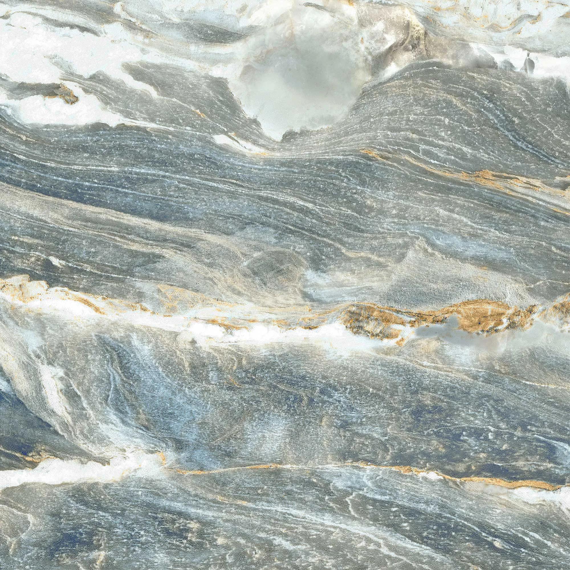 Голубой матовый керамогранит GlobalTile Bellagio 600x600 мм на полу средиземноморской ванной — фото 4