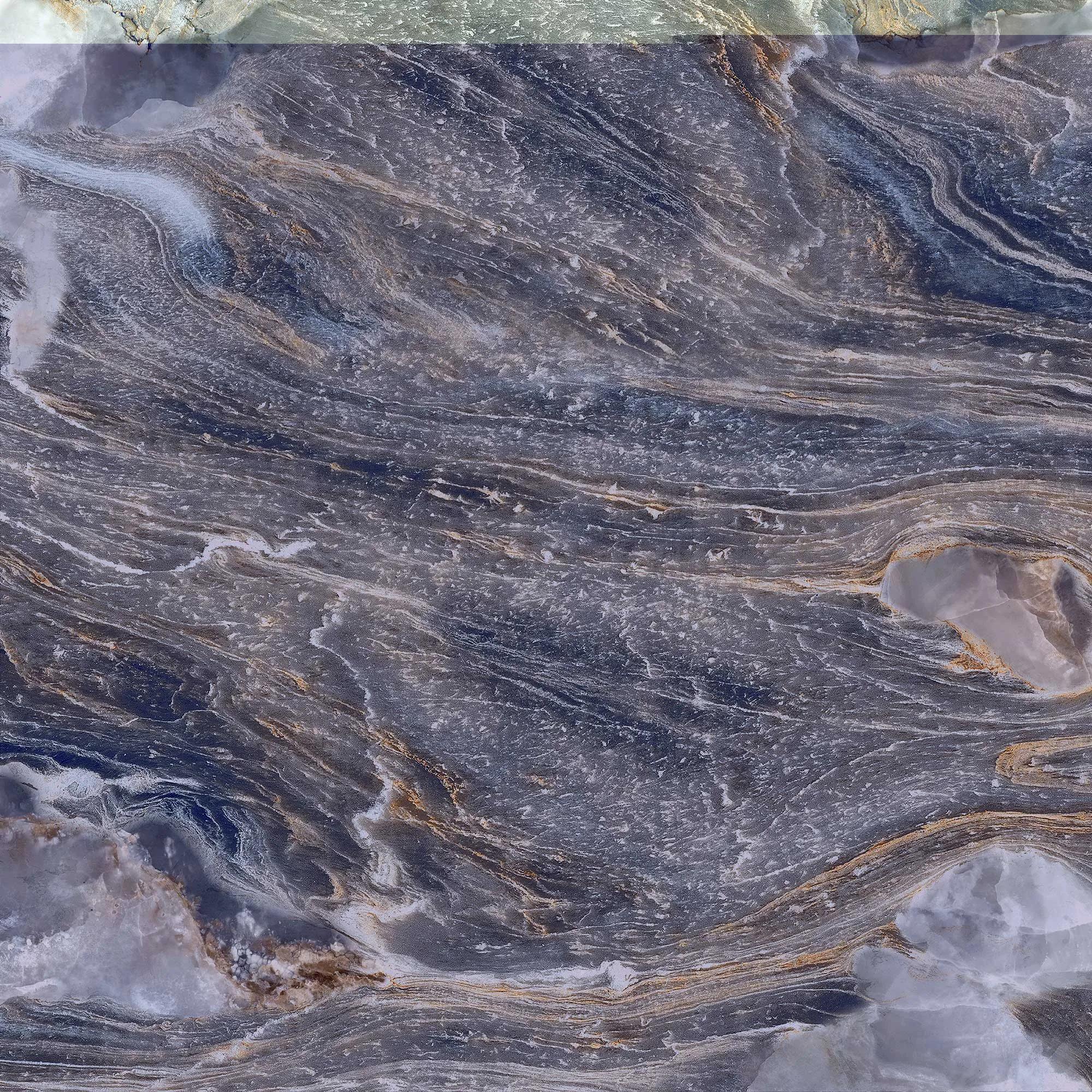 Голубой матовый керамогранит GlobalTile Bellagio 600x600 мм на полу средиземноморской ванной — фото 6
