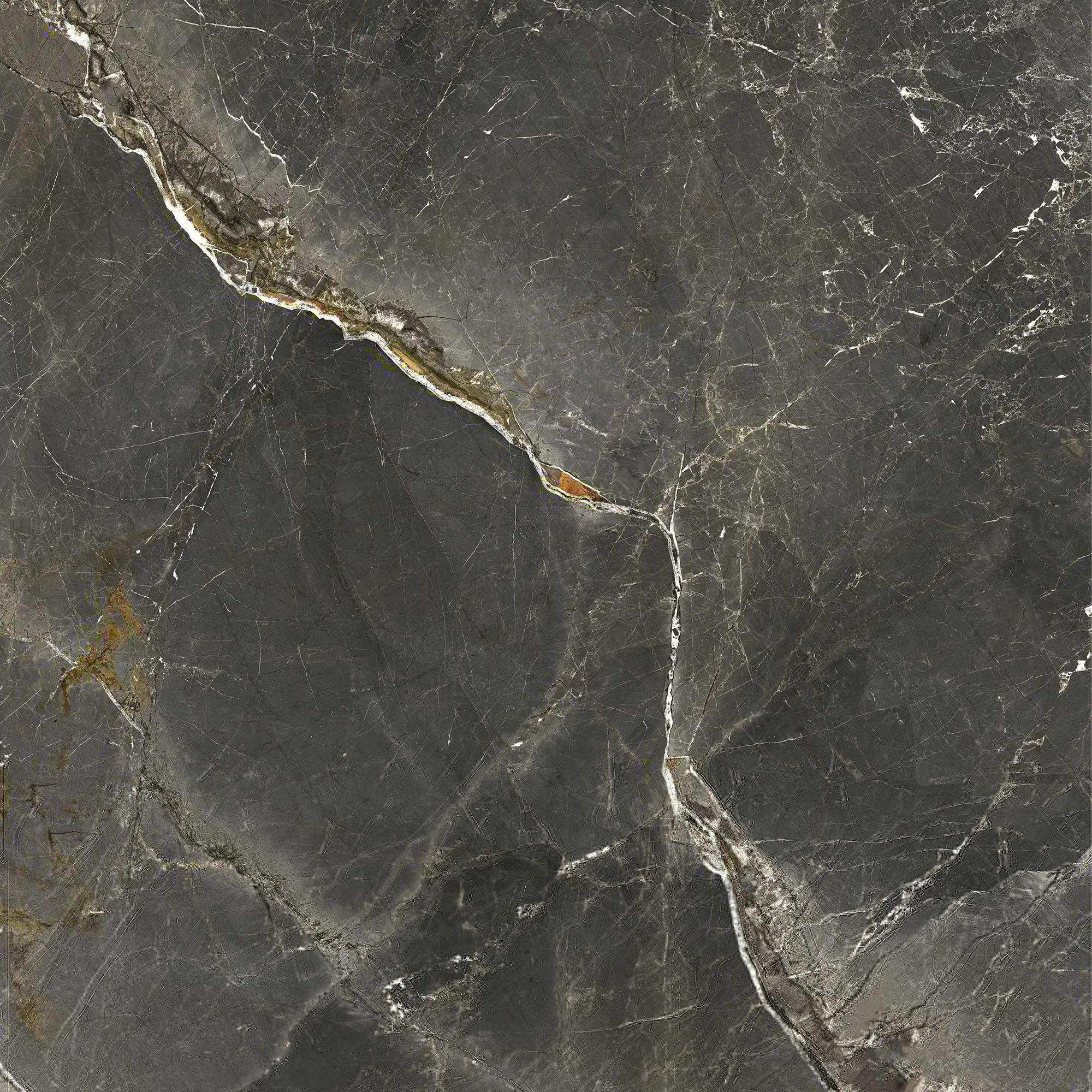 Черный матовый керамогранит GlobalTile Fontanedo 600x600 мм на полу минималистичной гостиной — фото 2