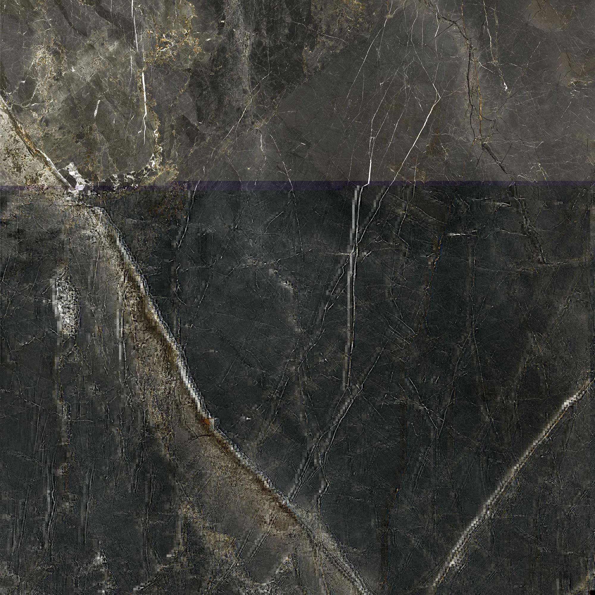 Черный матовый керамогранит GlobalTile Fontanedo 600x600 мм на полу минималистичной гостиной — фото 11