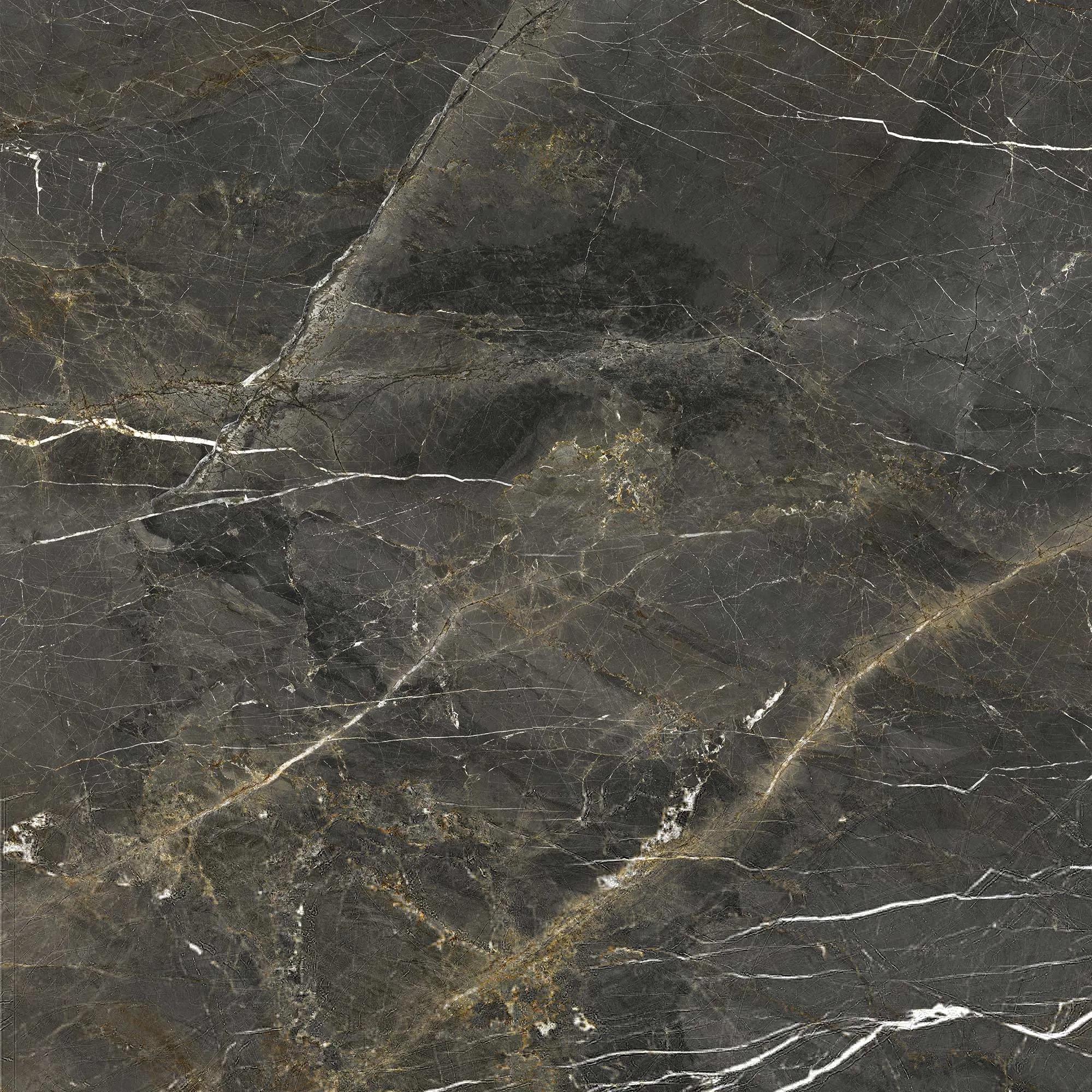 Черный матовый керамогранит GlobalTile Fontanedo 600x600 мм на полу минималистичной гостиной — фото 12