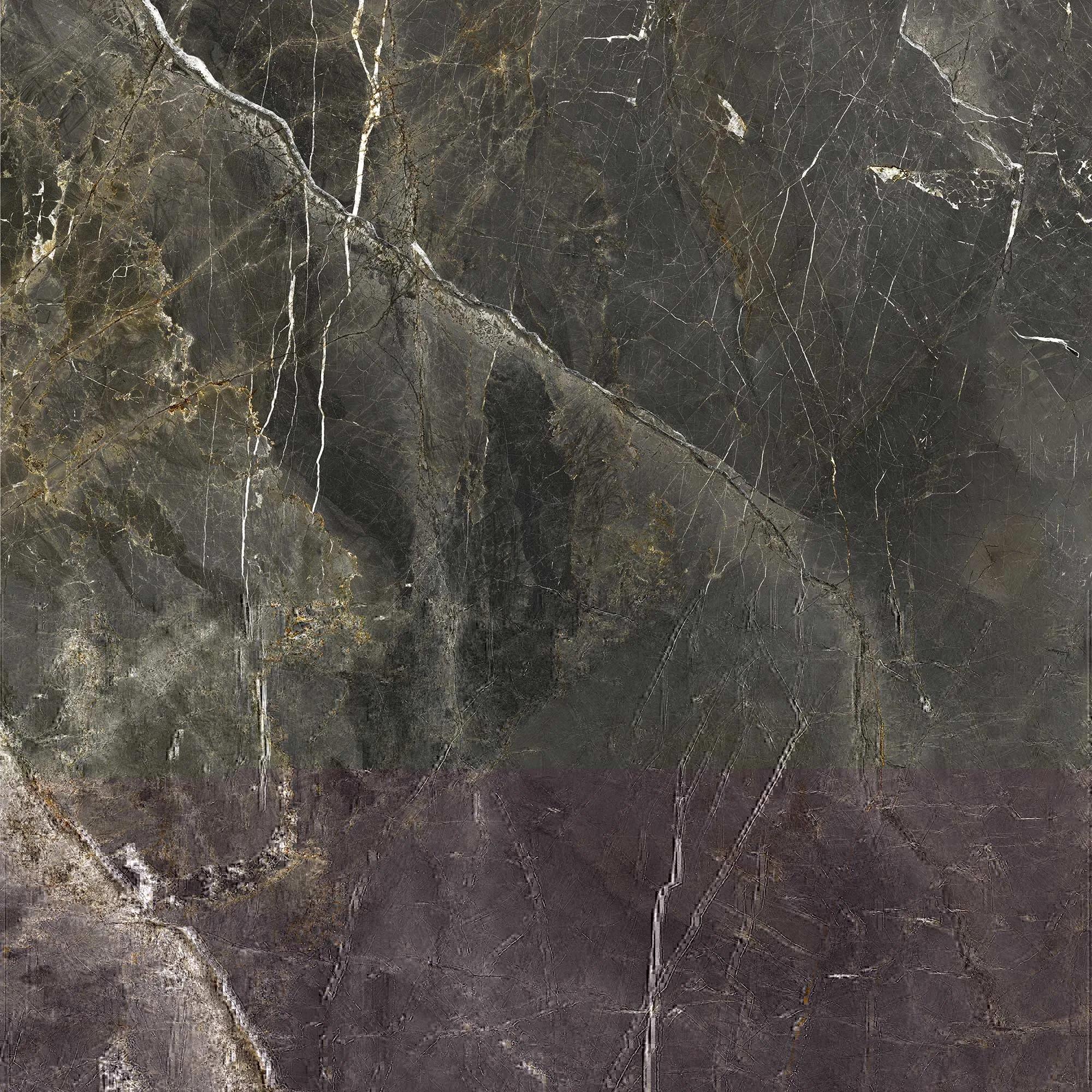 Черный матовый керамогранит GlobalTile Fontanedo 600x600 мм на полу минималистичной гостиной — фото 3