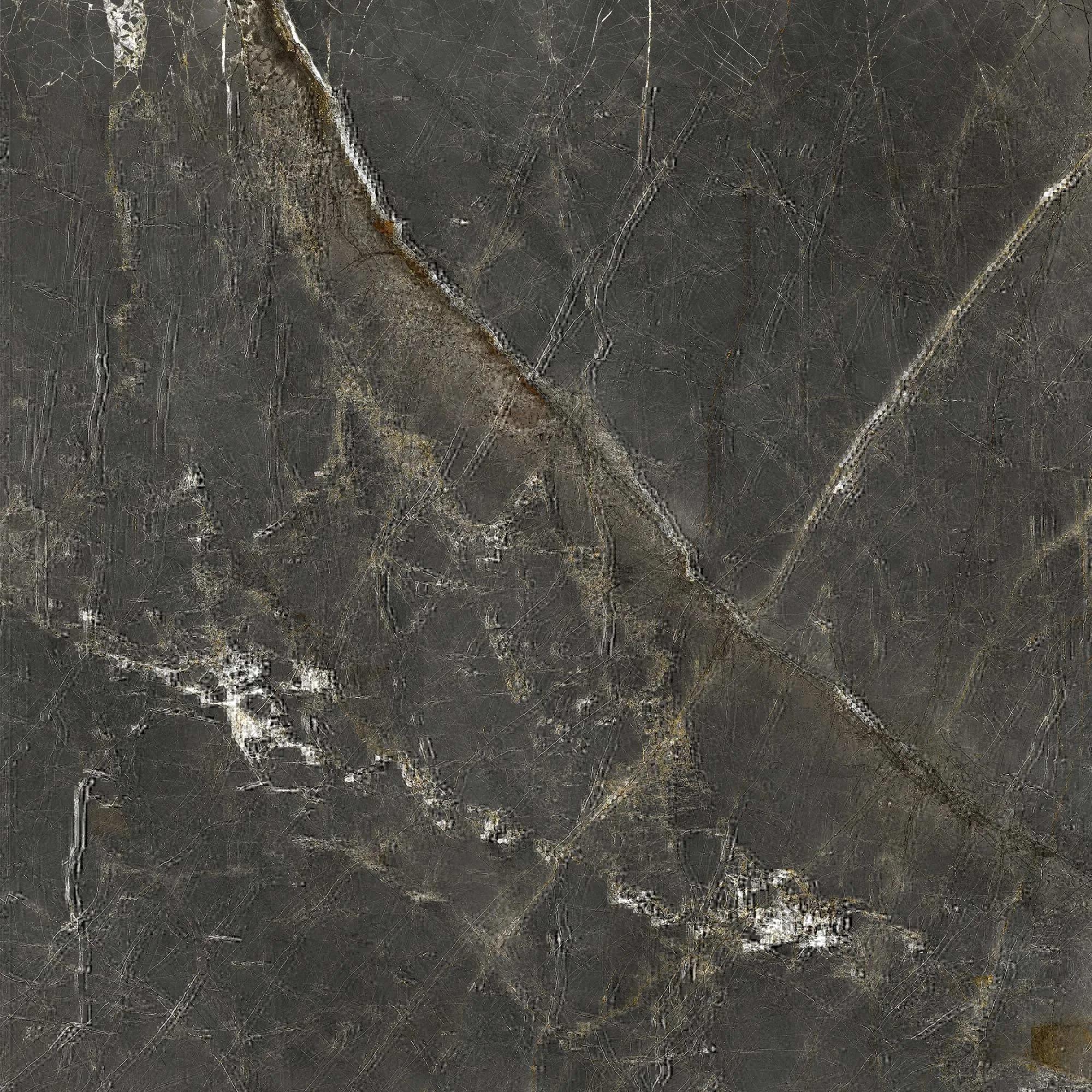 Черный матовый керамогранит GlobalTile Fontanedo 600x600 мм на полу минималистичной гостиной — фото 4