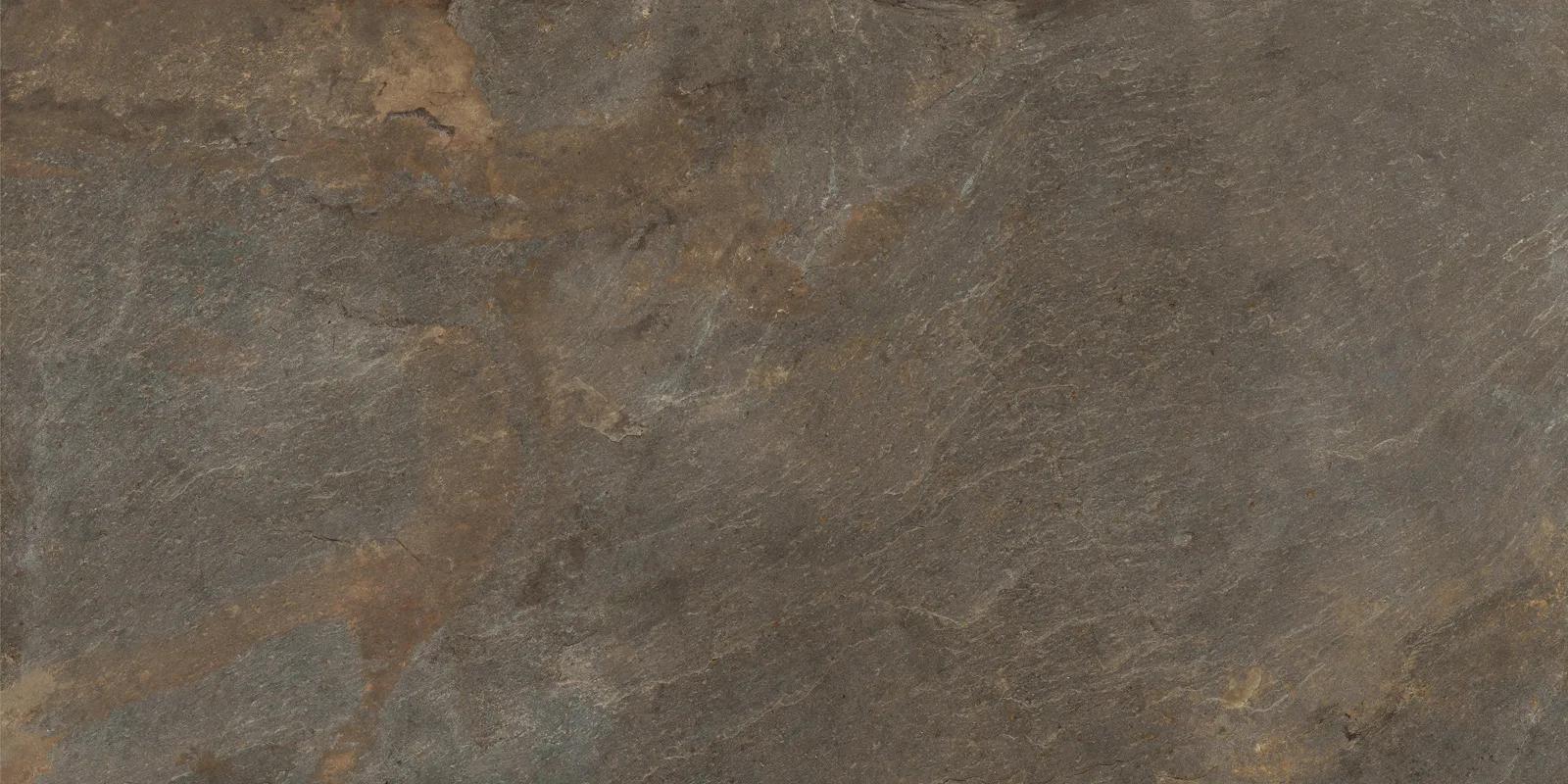 Лаппатированный медный керамогранит Delacora Стонкрит 600x1200 мм в интерьере кухни и гостиной — фото 2
