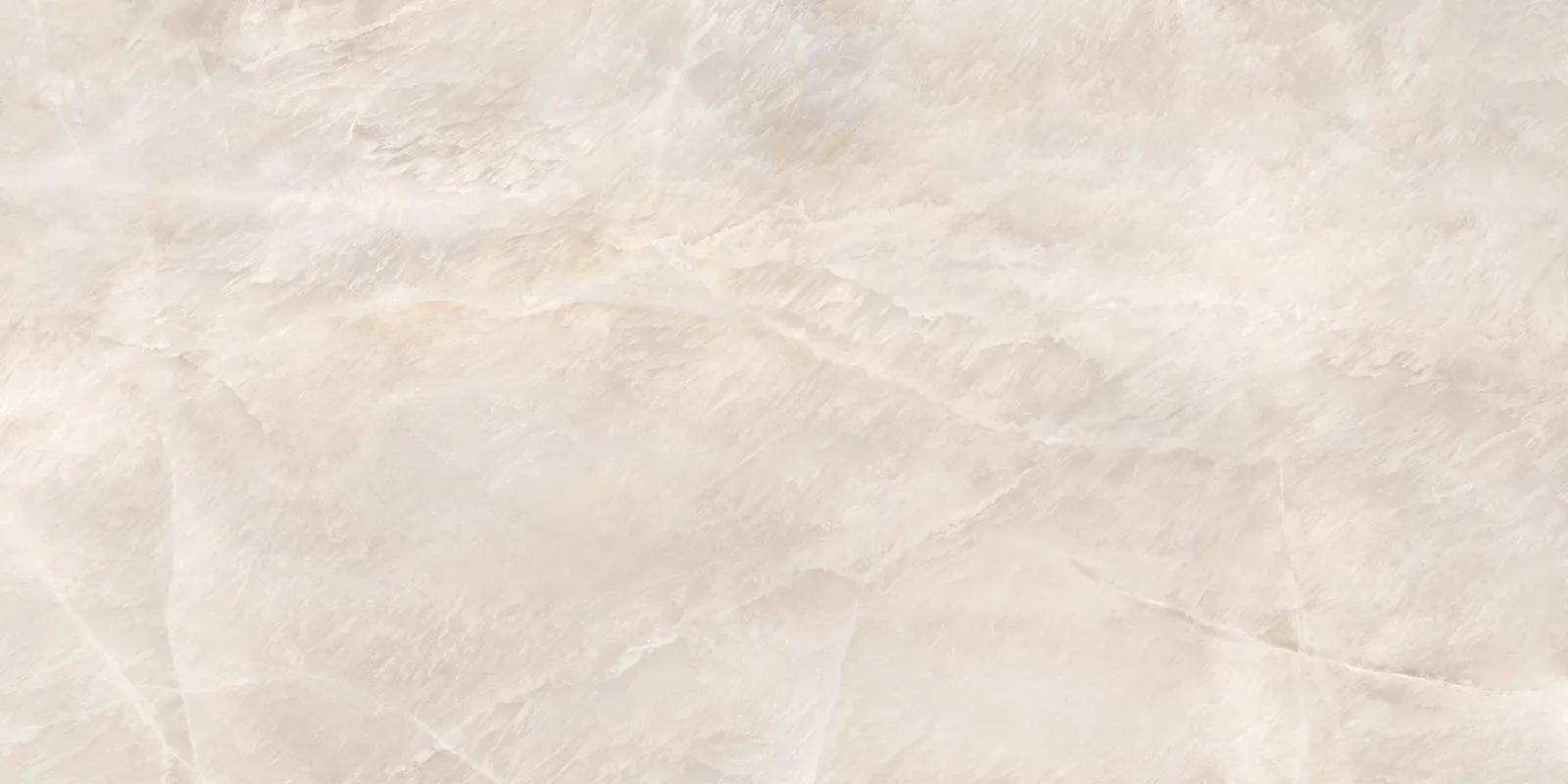 Бежевый лаппатированный керамогранит Delacora Солт 600×1200 мм в интерьере ванной комнаты классического стиля — фото 2