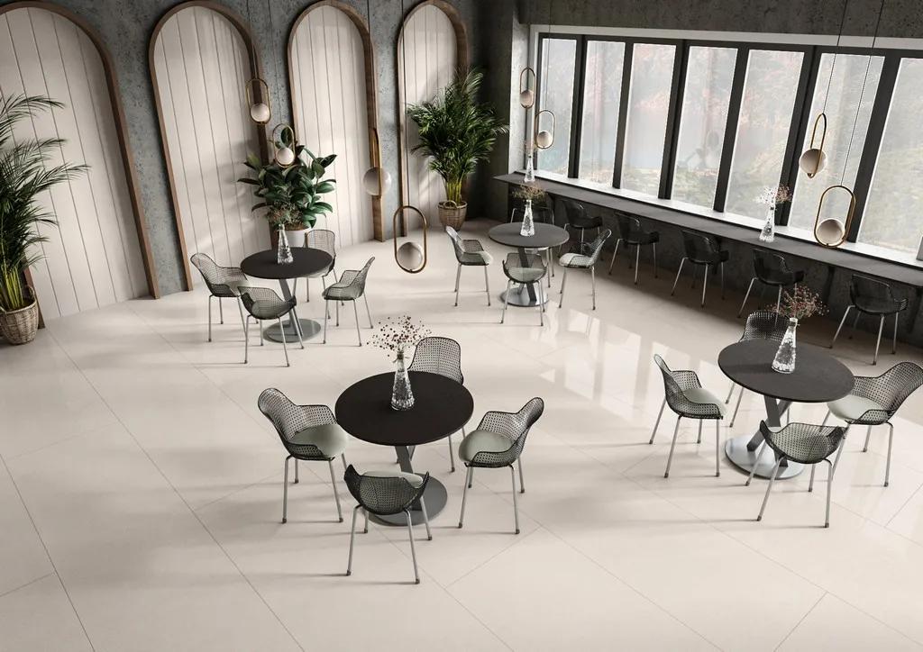 Глянцевый белый керамогранит ENNFACE Granite Bianco 800×3000 мм с эффектом камня для стен ванной и кухни — фото 2