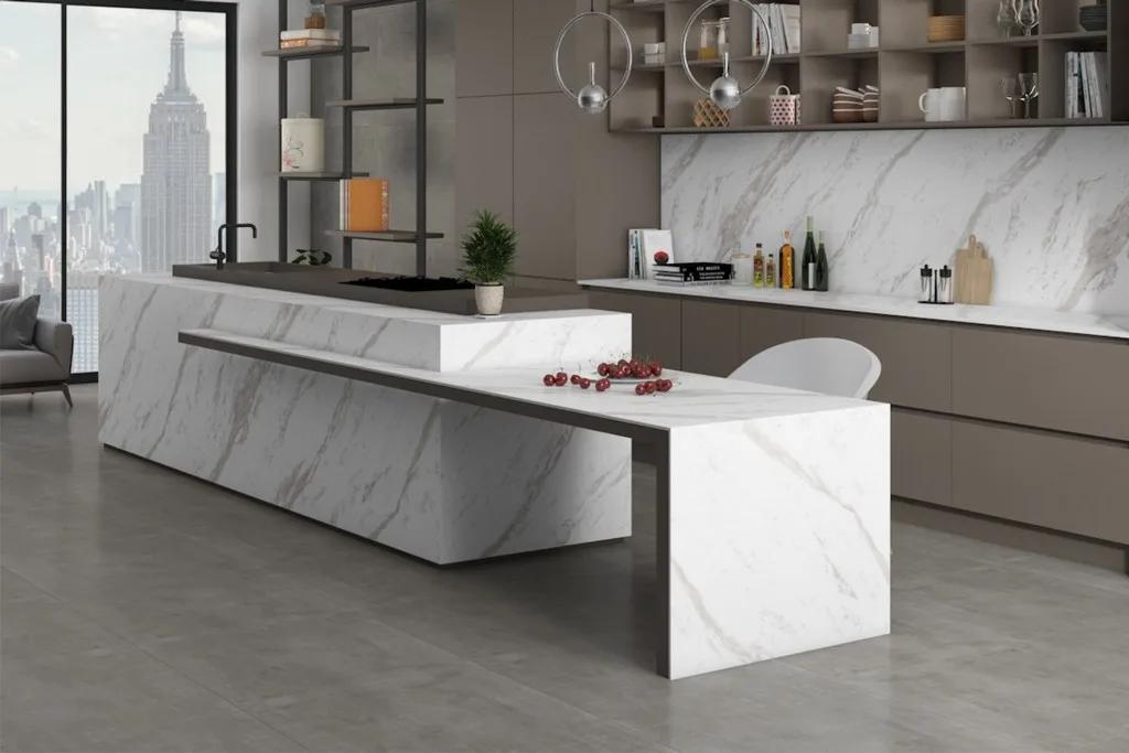 Керамогранит ENNFACE Silver Silk 800x2400 мм, матовая шелковистая поверхность, серебристый оттенок — фото 2