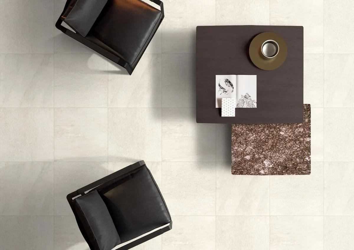 Керамогранит ENNFACE Quartzite White 600×600 мм, белый кварцит, противоскользящий R11 — фото 2