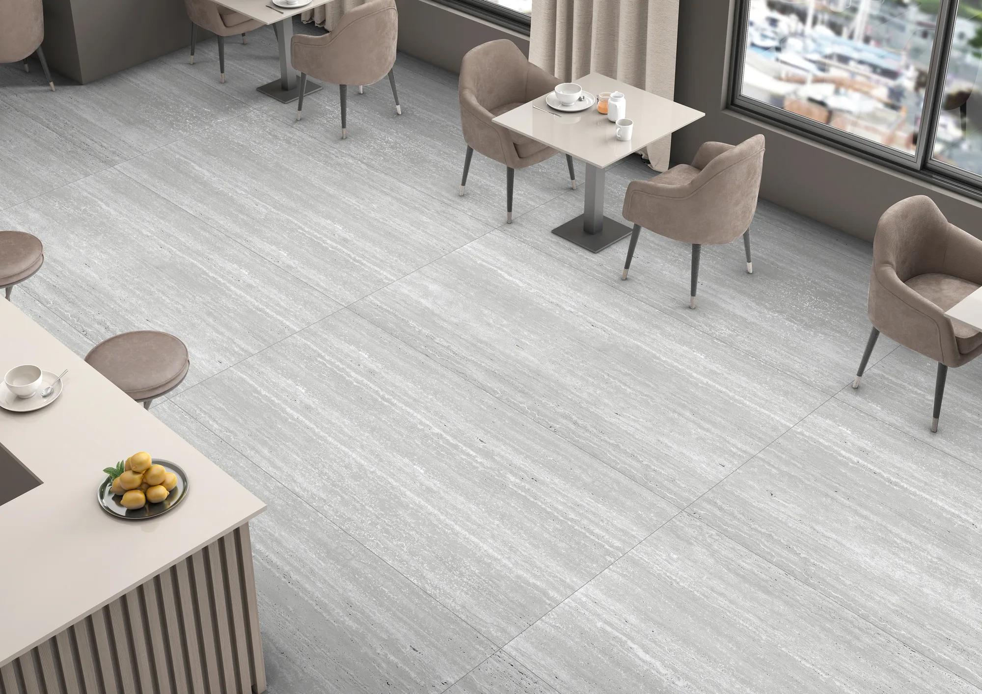 Керамогранит ENNFACE Travertine Grey 800×1600 мм, серый травертин с рельефной поверхностью — фото 2