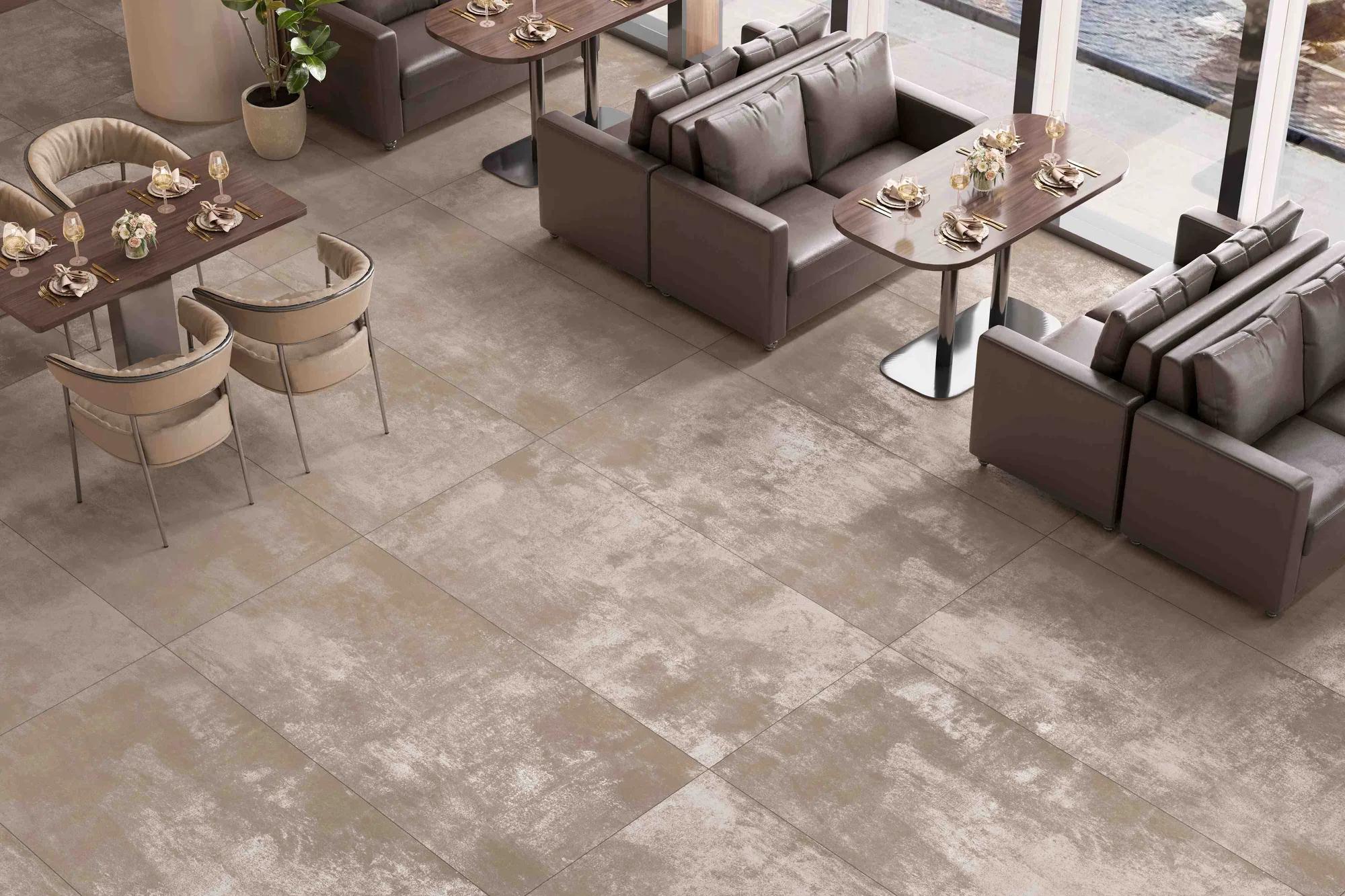 Керамогранит ENNFACE Titanium Peach 600×1200 мм, персиковая плитка с эффектом браширования — фото 2