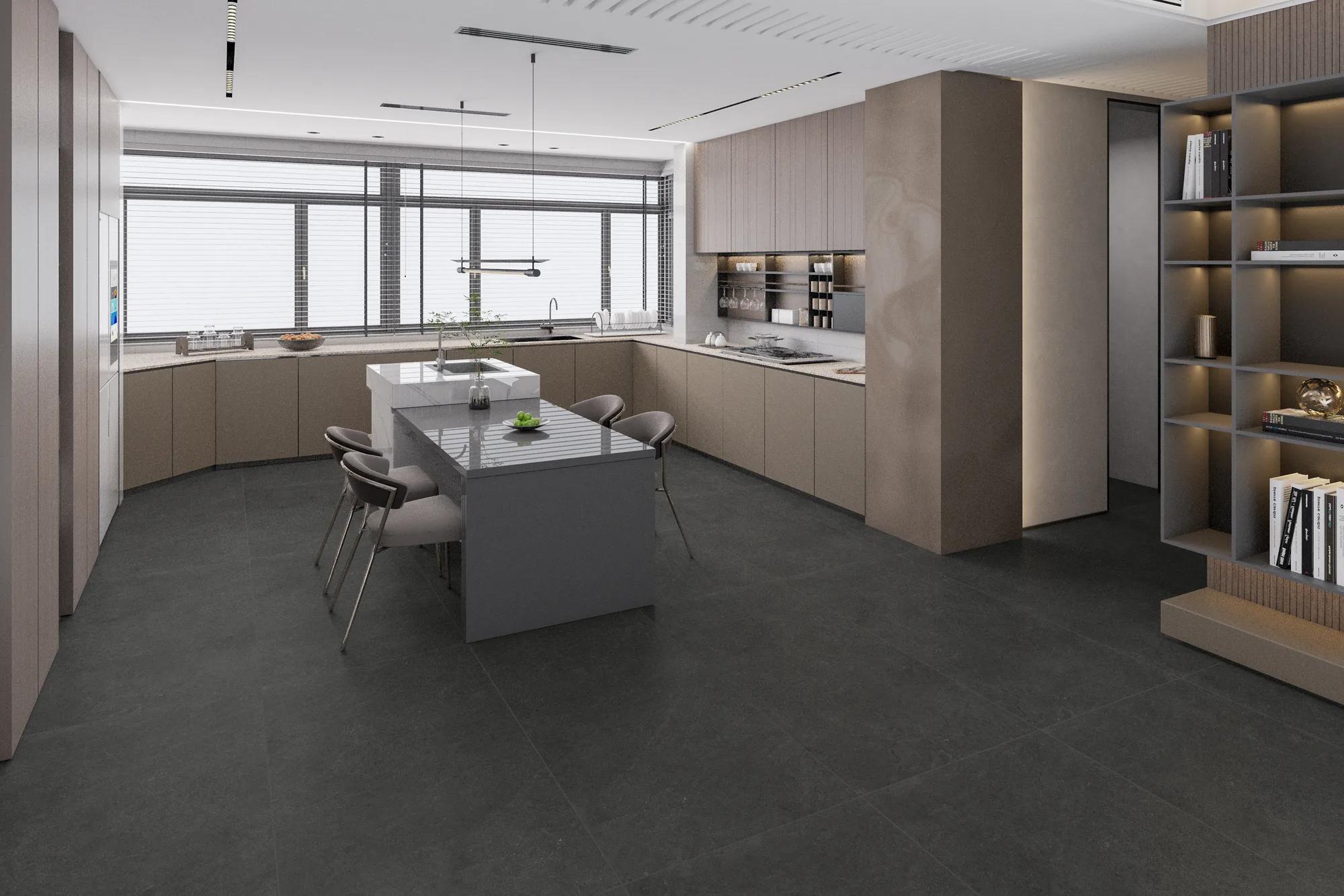 Керамогранит ENNFACE Dolomite Nera 800×1600 мм, тёмный камень с матовой поверхностью — фото 2