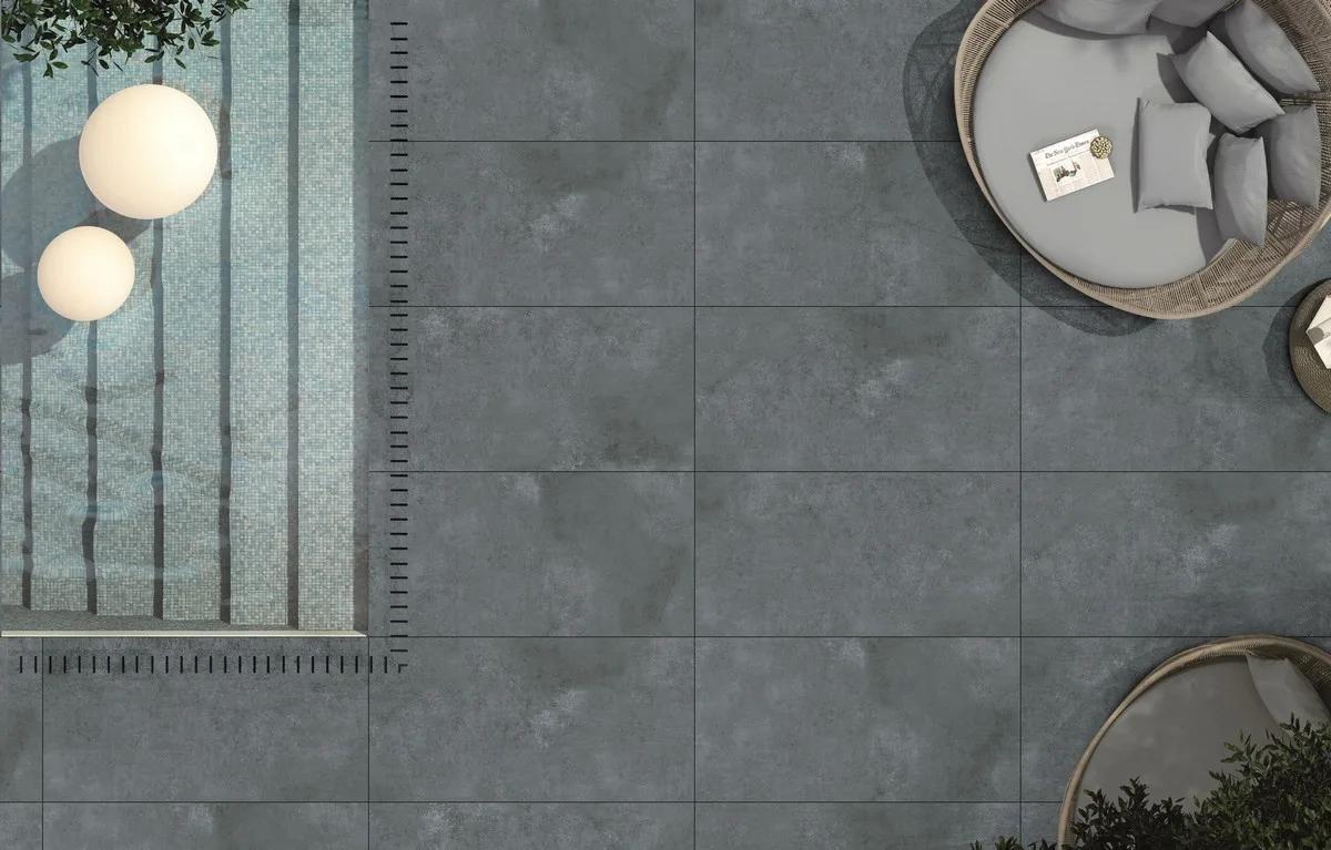 Керамогранит ENNFACE Primary Graphite 600×1200 мм, тёмно-серый матовый камень — фото 2