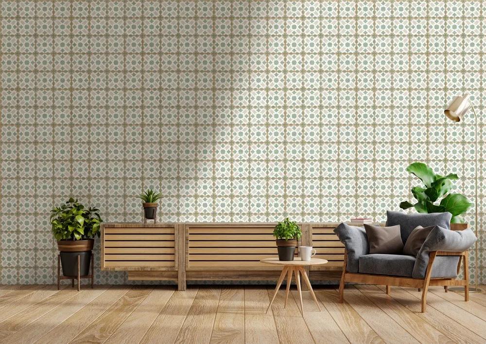 Керамогранит ENNFACE Morocco Mint 200×200 мм, мятная плитка с марокканским орнаментом — фото 2