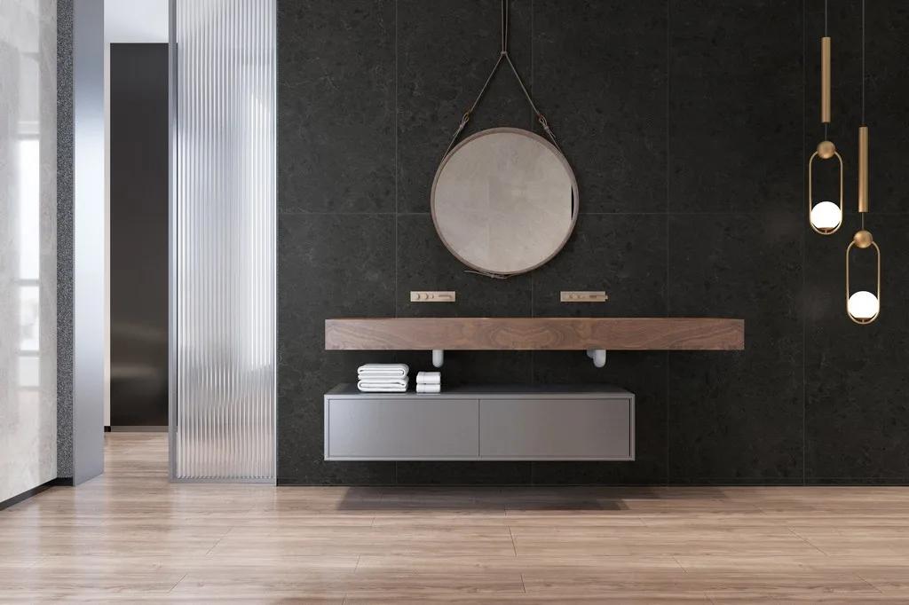 Керамогранит ENNFACE Gravel Black 600×1200 мм, чёрная матовая плитка с фактурой гальки — фото 2