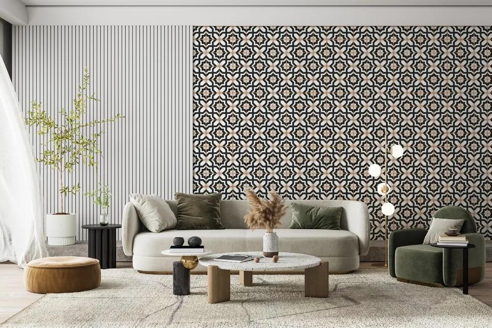 Керамогранит ENNFACE Morocco Beige 200×200 мм, бежевая плитка с марокканским орнаментом — фото 2
