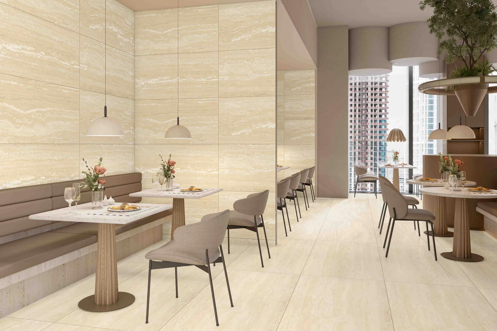 Керамогранит ENNFACE Travertine Vein Avorio 600×1200 мм, рельефный травертин слоновой кости — фото 2