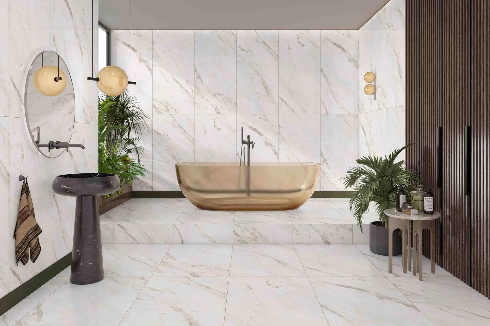 Керамогранит ENNFACE Statuario Oro 600×1200 мм, мрамор с золотистыми прожилками — фото 2