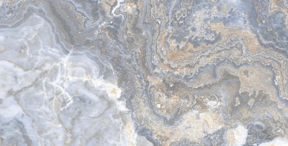 Керамогранит ENNFACE Lava 600×1200 мм с глянцевой поверхностью, тёмный рисунок застывшей лавы — фото 8